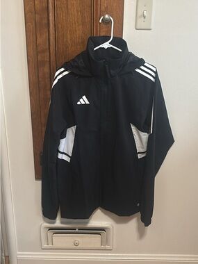 Adidas Condivo 22 Rain Jacket Mens Small Black Athletic Hooded H21287